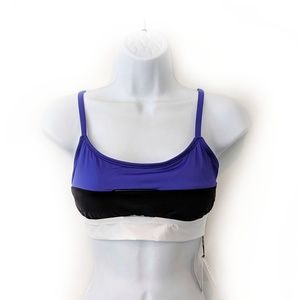 Sun and Shade Retro Black Blue Bikini Top